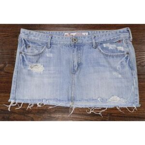 Hollister Blue Jean Denim Micro Mini Skirt Women's Size 7